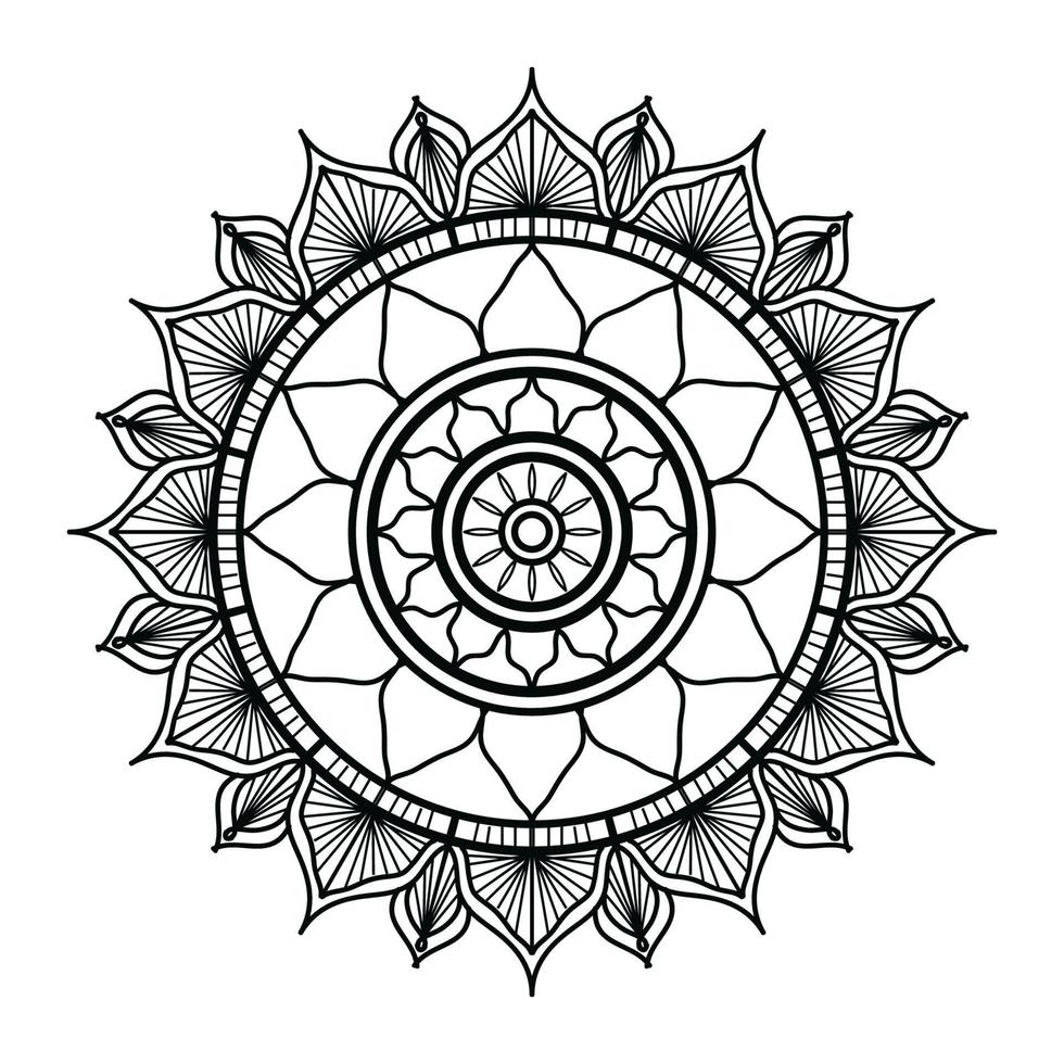 zwart sier- mandala ontwerp achtergrond, mandala ontwerp, mandala, patroon kleur boek kunst behang ontwerp, zwart en wit mandala vector