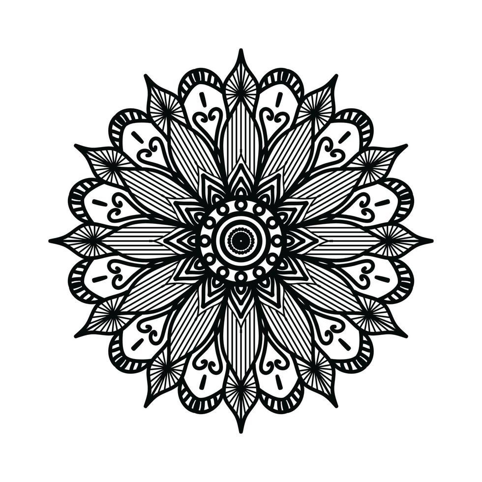 zwart sier- mandala ontwerp achtergrond, mandala ontwerp, mandala, patroon kleur boek kunst behang ontwerp, zwart en wit mandala vector