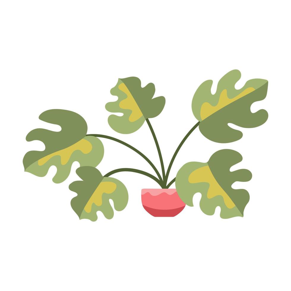 illustratie van een kamerplant in een bloempot vector