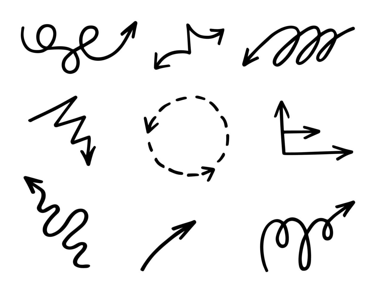 vector set handgetekende pijlen, elementen voor presentatie