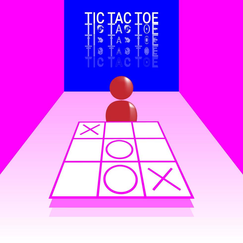 tic tac tenen. traditioneel spel ontworpen met metaverse concept vector