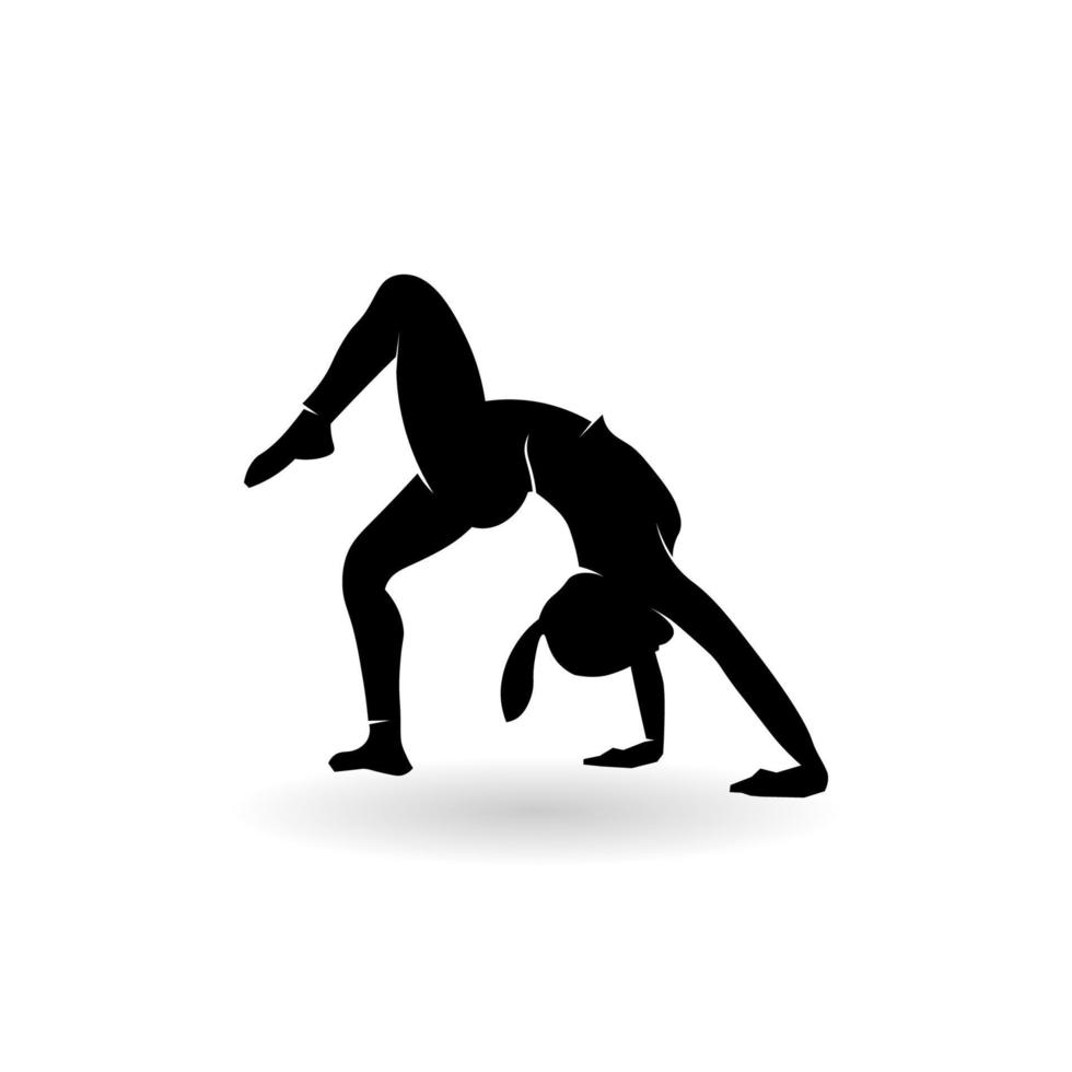 silhouet yoga houding. een beweging naar kom tot rust vector