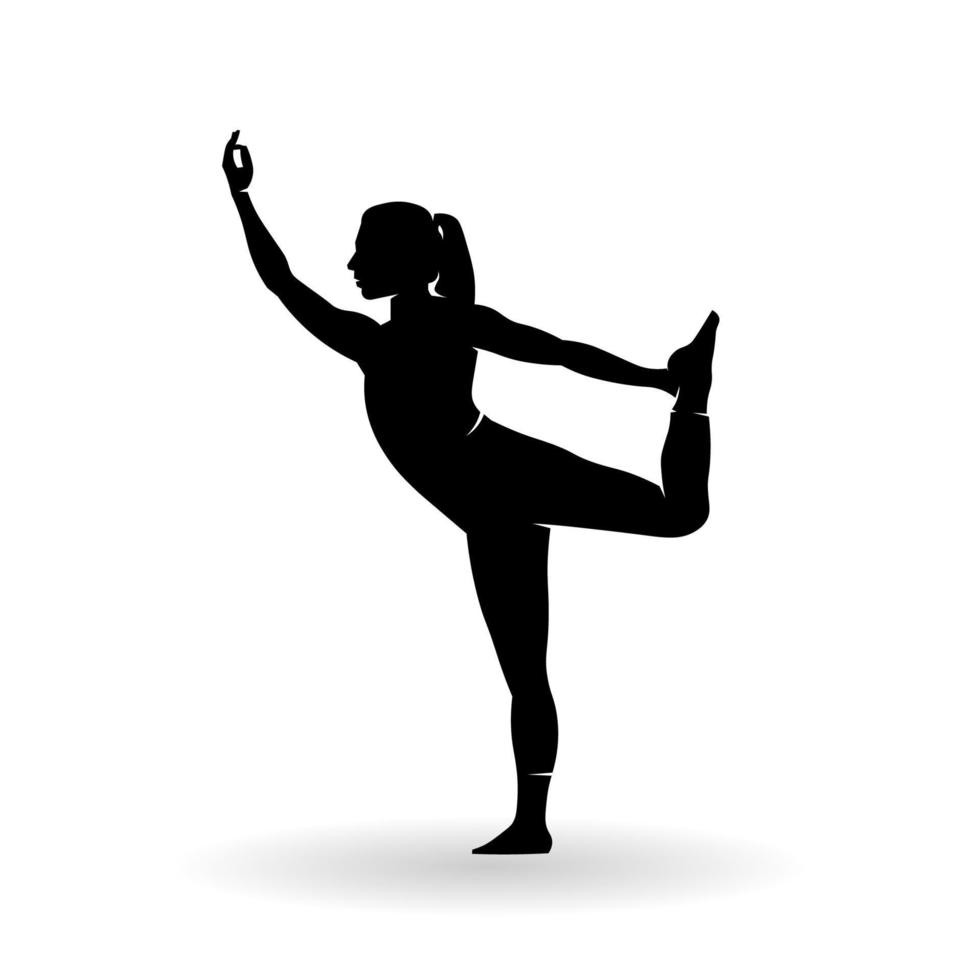 silhouet yoga houding. een beweging naar kom tot rust vector