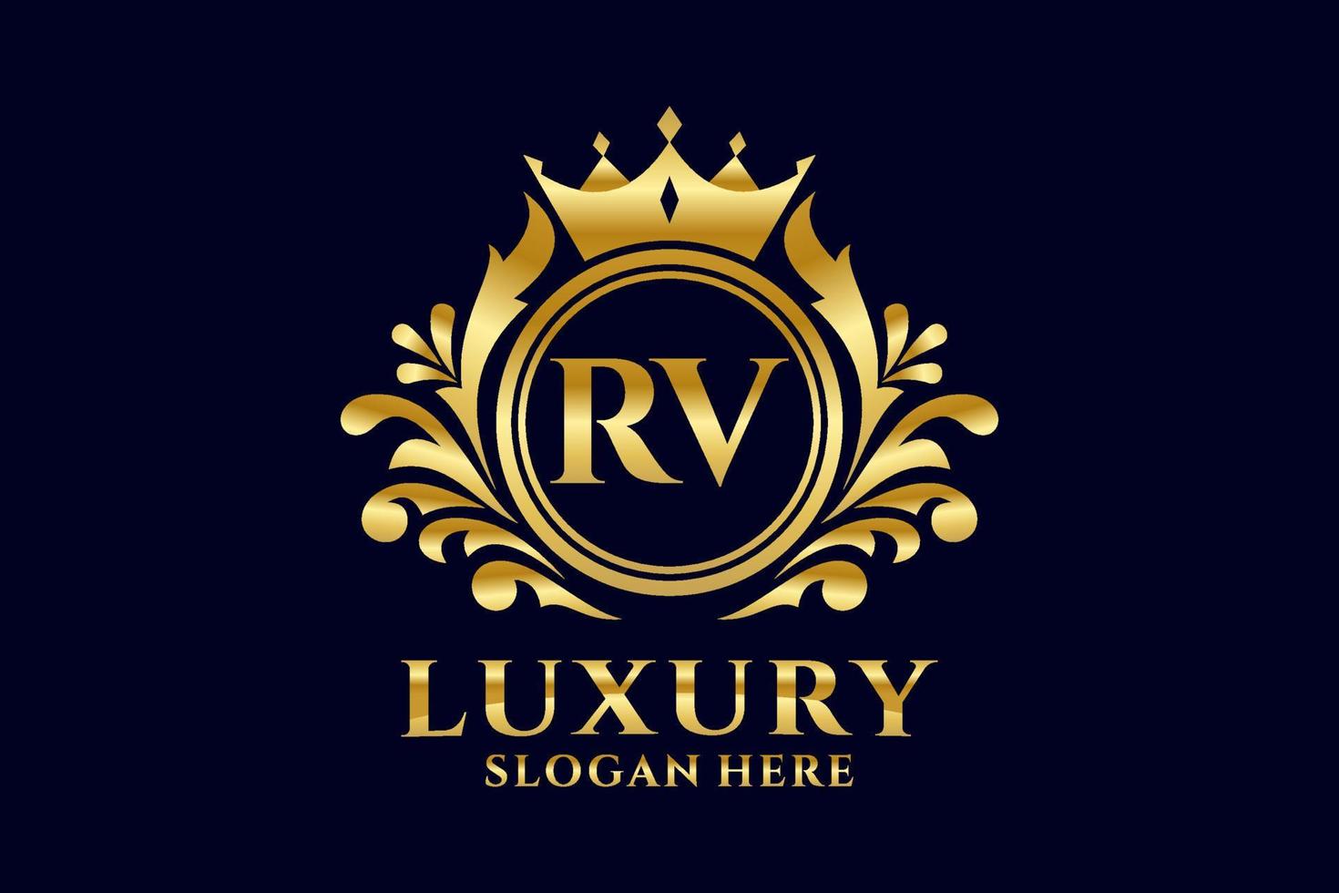 eerste rv brief Koninklijk luxe logo sjabloon in vector kunst voor luxueus branding projecten en andere vector illustratie.