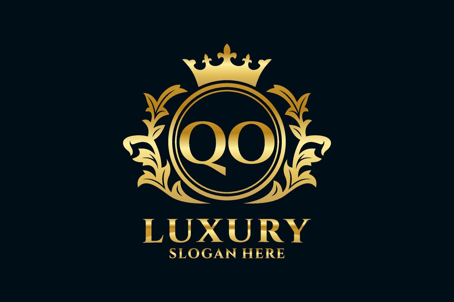 eerste qo brief Koninklijk luxe logo sjabloon in vector kunst voor luxueus branding projecten en andere vector illustratie.