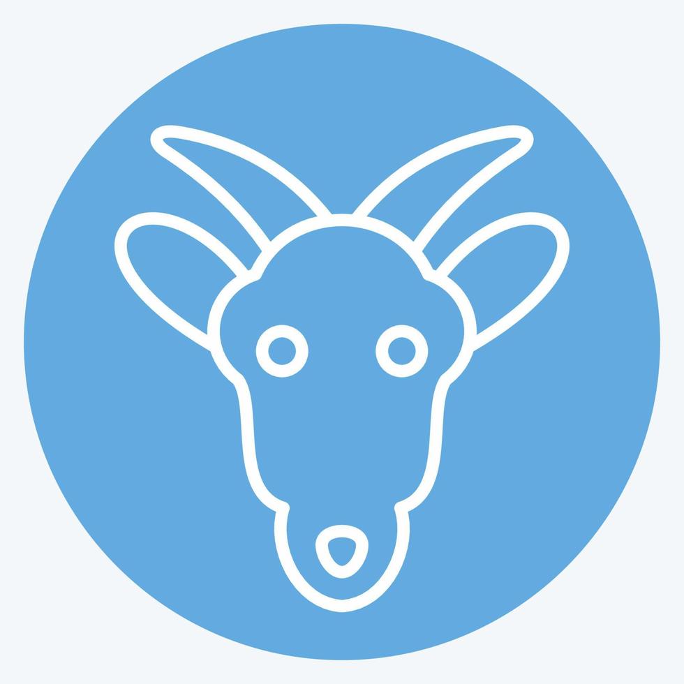 icoon geit. verwant naar dier hoofd symbool. blauw ogen stijl. gemakkelijk ontwerp bewerkbaar. gemakkelijk illustratie. schattig. onderwijs vector