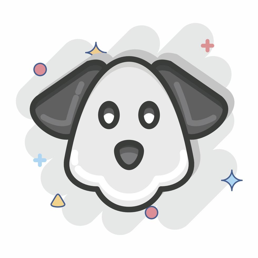 icoon hond. verwant naar dier hoofd symbool. grappig stijl. gemakkelijk ontwerp bewerkbaar. gemakkelijk illustratie. schattig. onderwijs vector