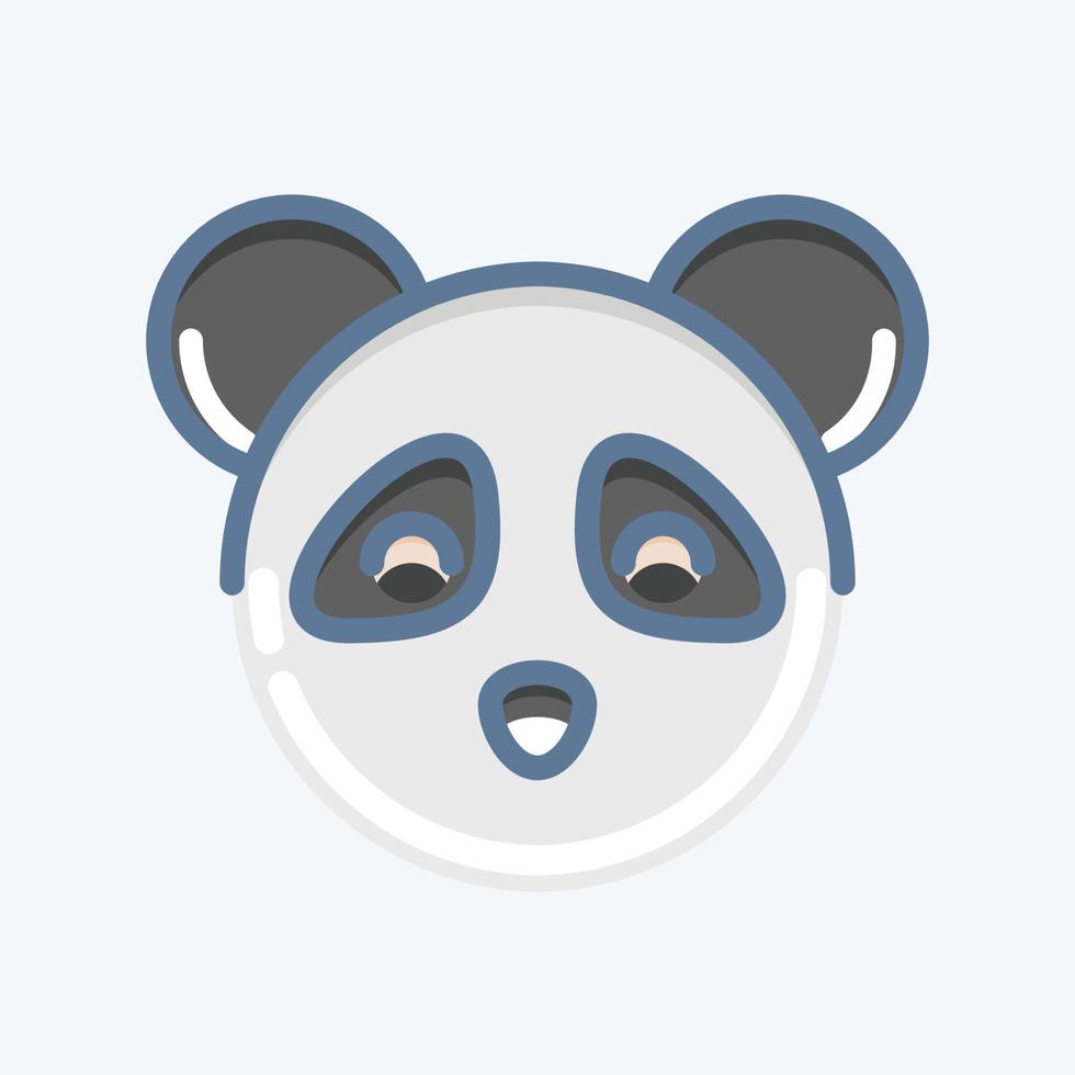 icoon panda. verwant naar dier hoofd symbool. tekening stijl. gemakkelijk ontwerp bewerkbaar. gemakkelijk illustratie. schattig. onderwijs vector