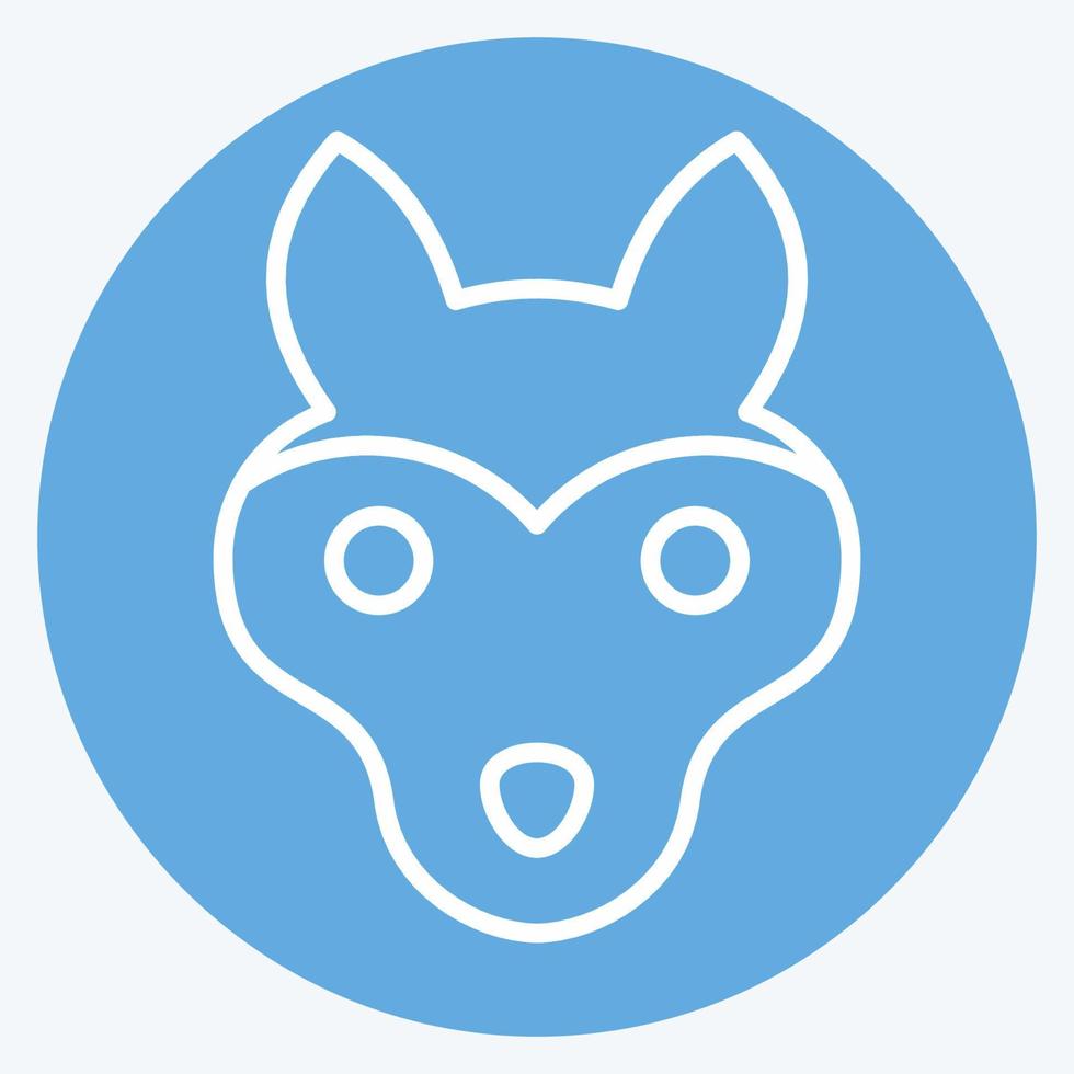icoon wolf. verwant naar dier hoofd symbool. blauw ogen stijl. gemakkelijk ontwerp bewerkbaar. gemakkelijk illustratie. schattig. onderwijs vector