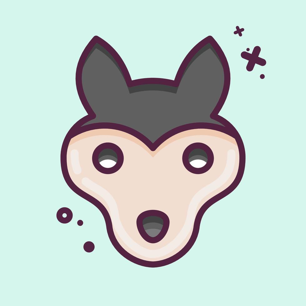 icoon wolf. verwant naar dier hoofd symbool. mbe stijl. gemakkelijk ontwerp bewerkbaar. gemakkelijk illustratie. schattig. onderwijs vector