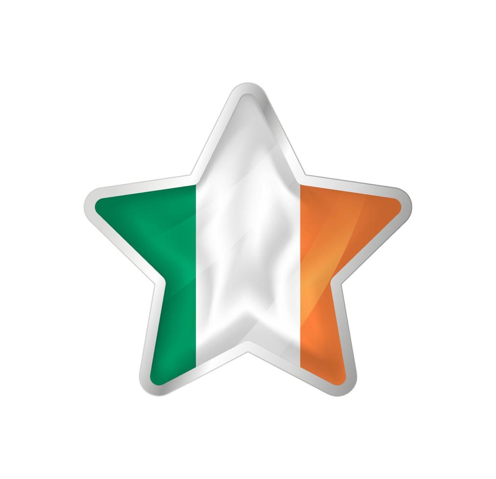 Ierland vlag in ster. knop ster en vlag sjabloon. gemakkelijk bewerken en vector in groepen. nationaal vlag vector illustratie Aan wit achtergrond.
