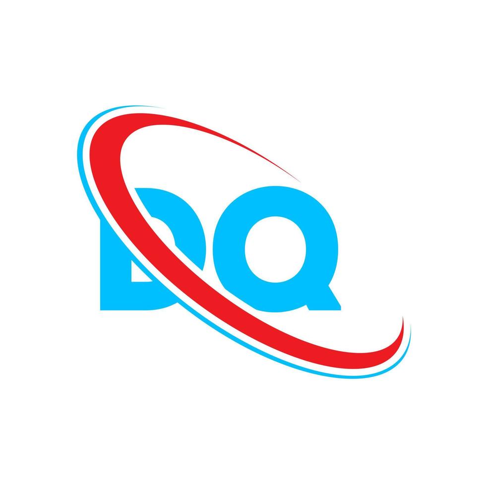 dq logo. dq ontwerp. blauw en rood dq brief. dq brief logo ontwerp. eerste brief dq gekoppeld cirkel hoofdletters monogram logo. vector