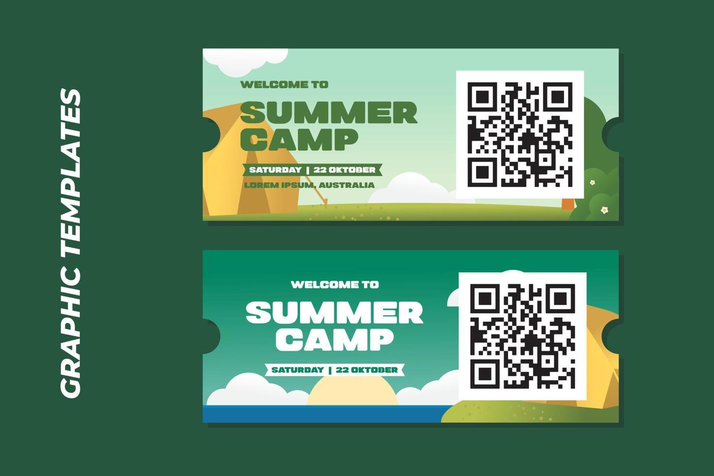 zomer kamp grafisch sjabloon gemakkelijk naar aanpassen gemakkelijk en elegant ontwerp vector