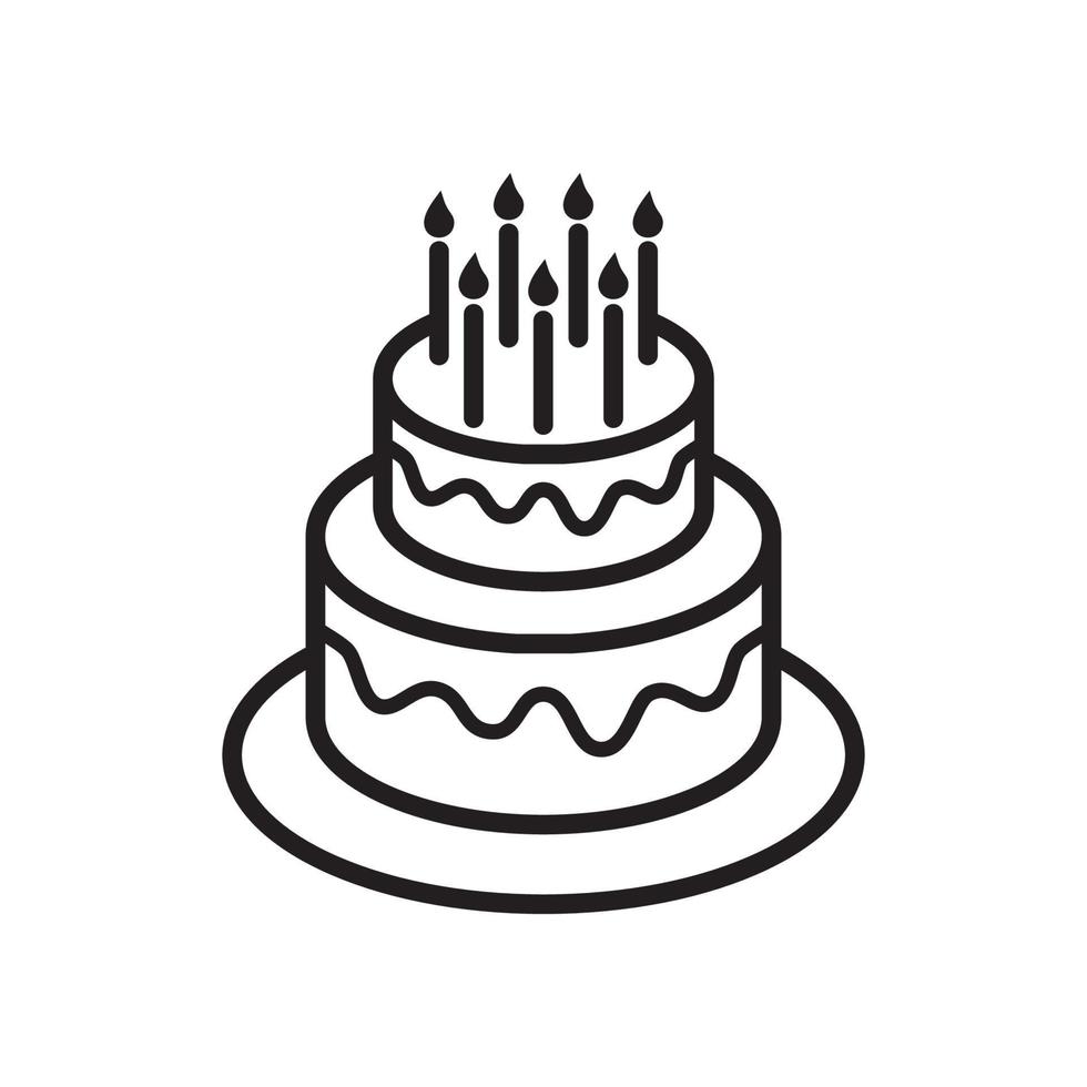 verjaardag taart icoon vector illustratie, verjaardag taart met kaars vector illustratie