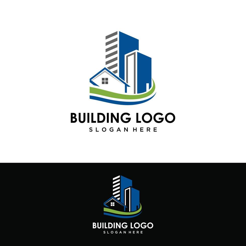 creatief gebouw structuur logo ontwerp echt landgoed, architectuur bouw, vector