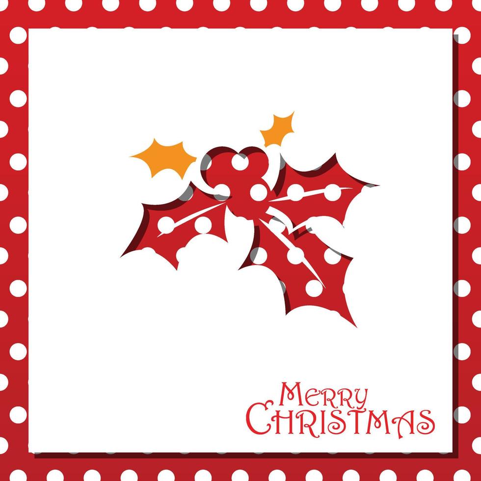 hulst papier besnoeiing symbool met rood bessen vector voor Kerstmis ontwerp