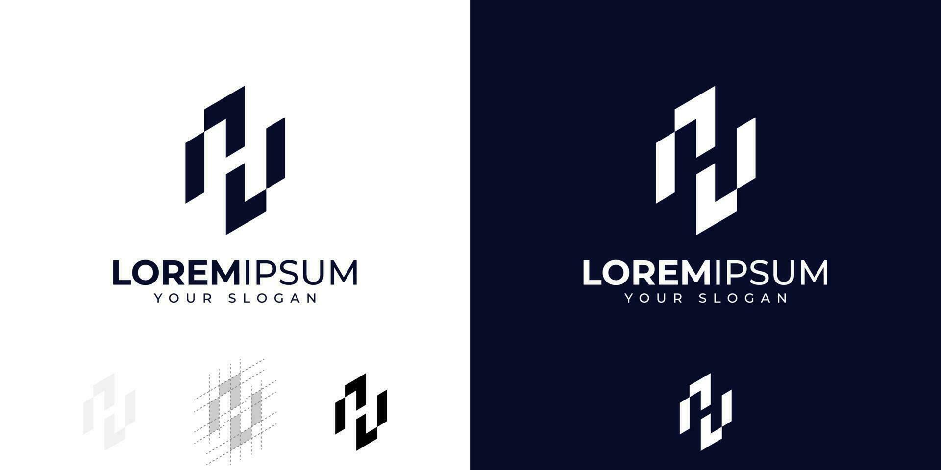 brief h monogram logo ontwerp illustratie vector