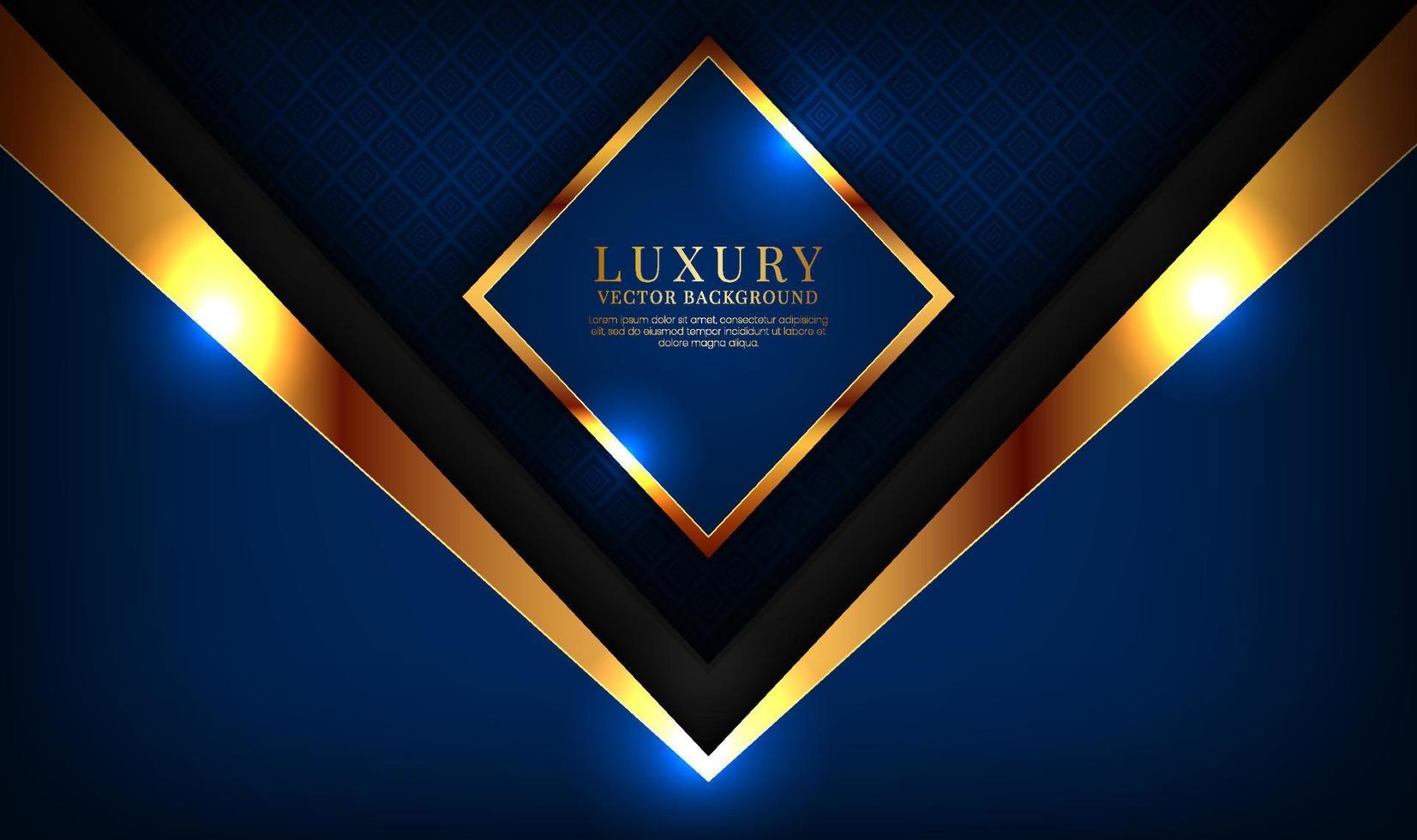 3d blauw luxe abstract achtergrond overlappen laag Aan donker ruimte met gouden ruit effect decoratie. grafisch ontwerp element toekomst stijl concept voor banier, folder, kaart, brochure omslag, of landen bladzijde vector