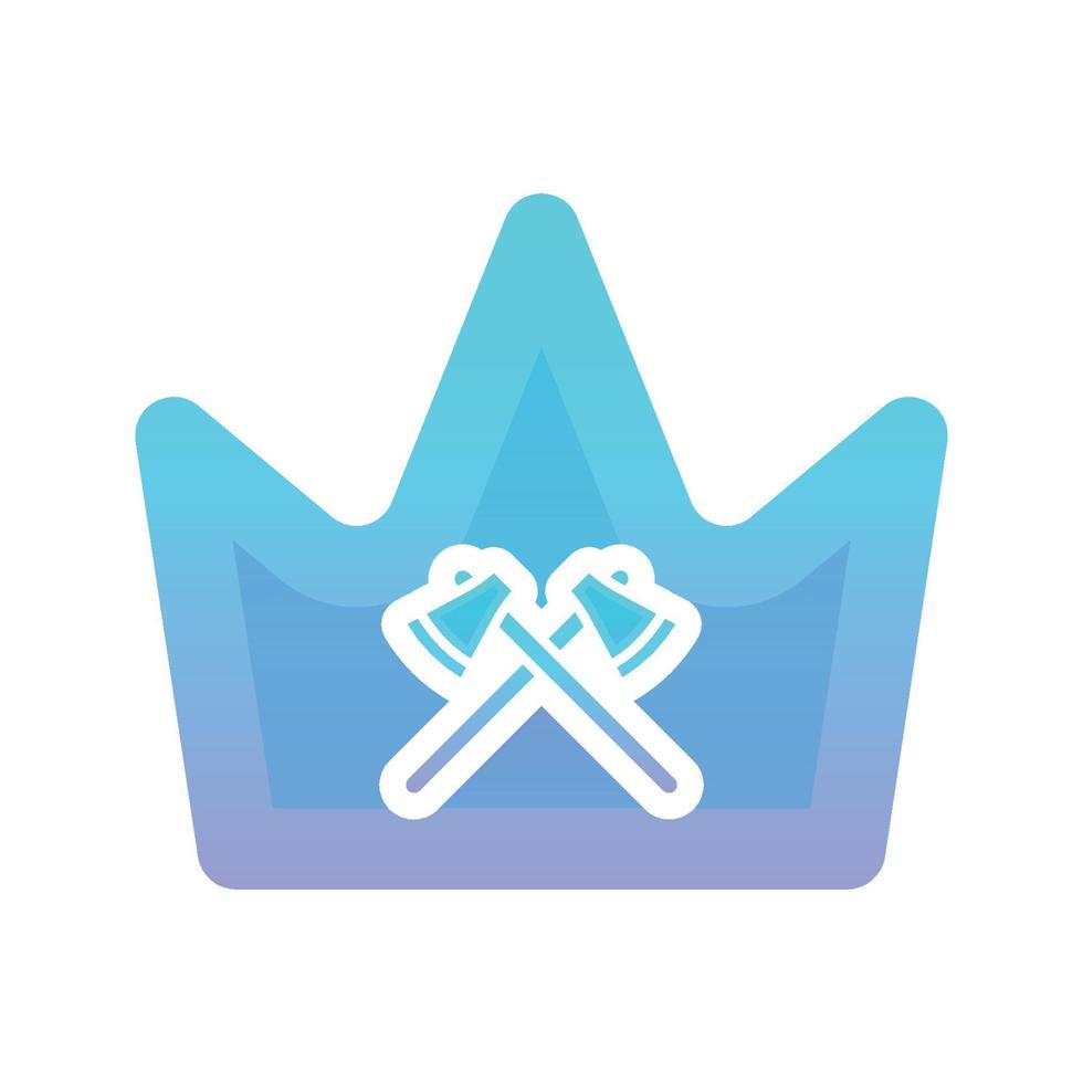 bijl kroon logo helling ontwerp sjabloon icoon element vector