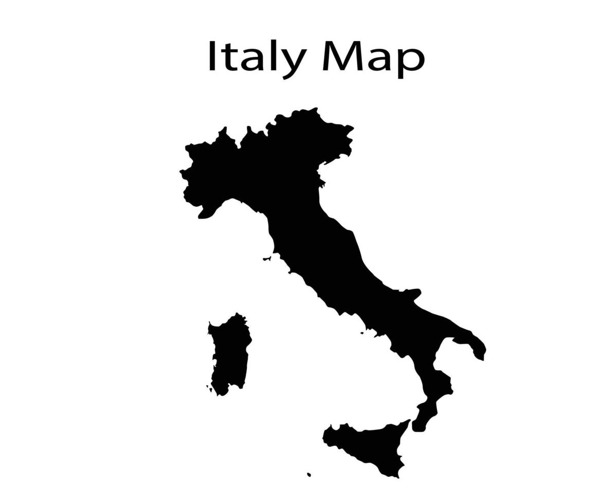 Italië kaart silhouet vector illustratie in wit achtergrond