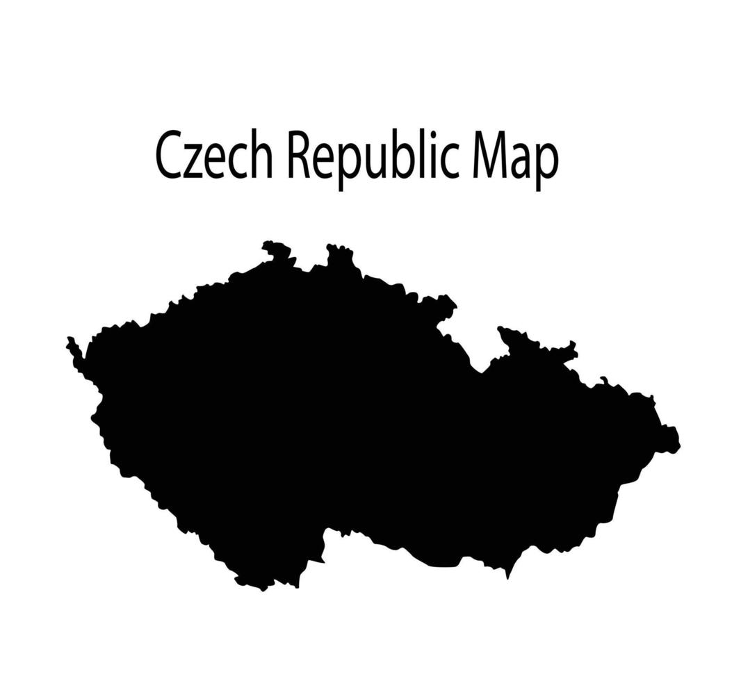 Tsjechisch republiek kaart silhouet vector illustratie in wit achtergrond