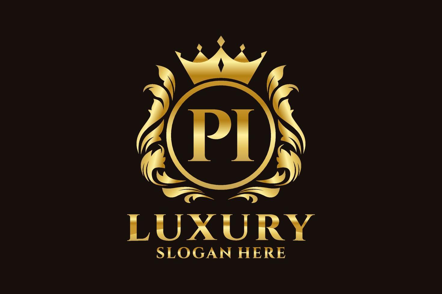 eerste pi brief Koninklijk luxe logo sjabloon in vector kunst voor luxueus branding projecten en andere vector illustratie.