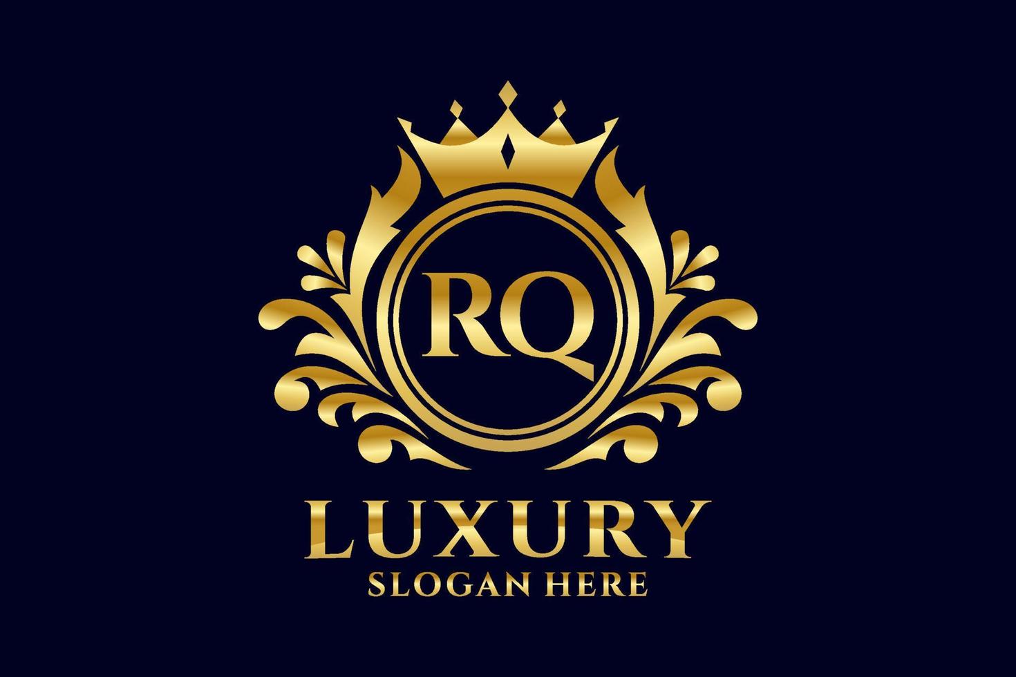 eerste rq brief Koninklijk luxe logo sjabloon in vector kunst voor luxueus branding projecten en andere vector illustratie.