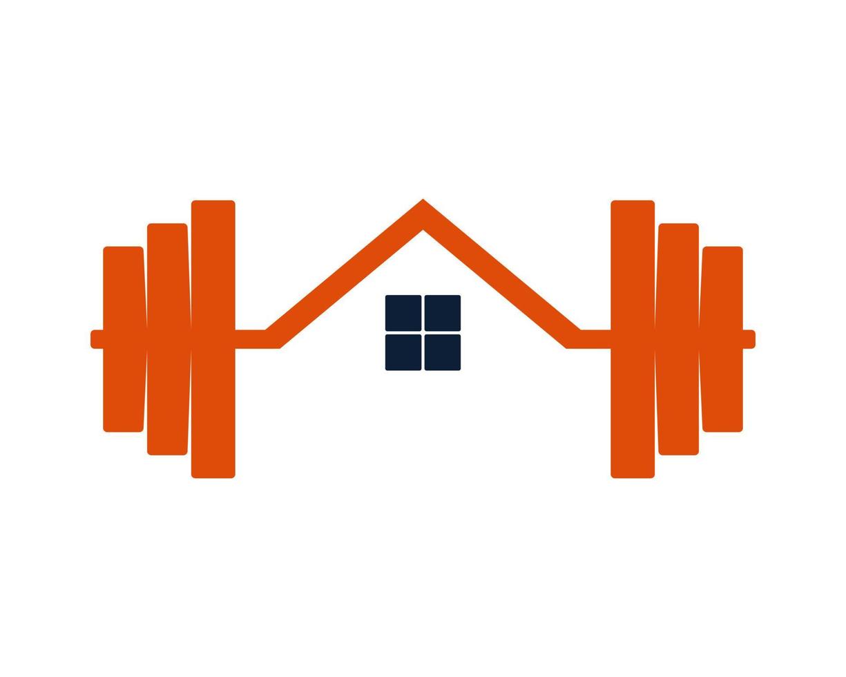 barbell met huis vorm binnen vector