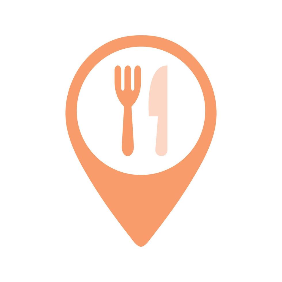 restaurant kaart pin icoon vector