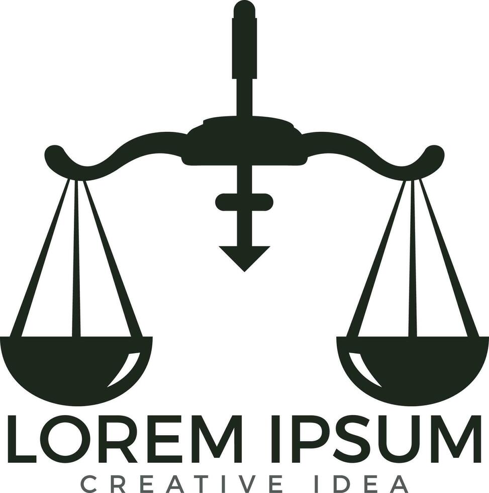 wet en advocaat logo ontwerp. vector