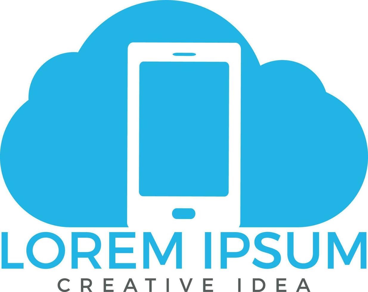 wolk en mobiel telefoon logo ontwerp. digitaal opslagruimte en berekenen onderhoud concept. vector