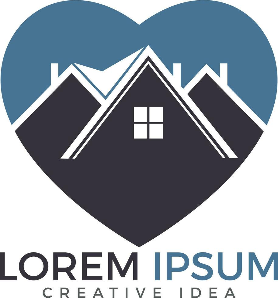 hart vorm huis logo ontwerp. eigendom logo sjabloon. vector