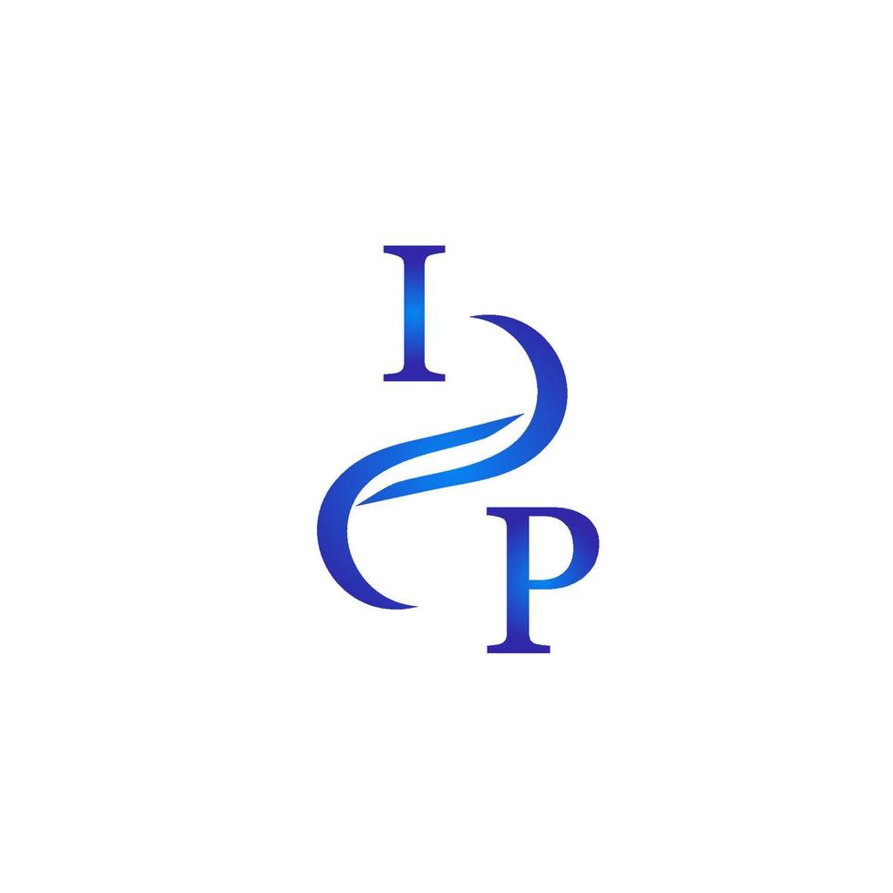 ik p blauw logo ontwerp voor uw bedrijf vector