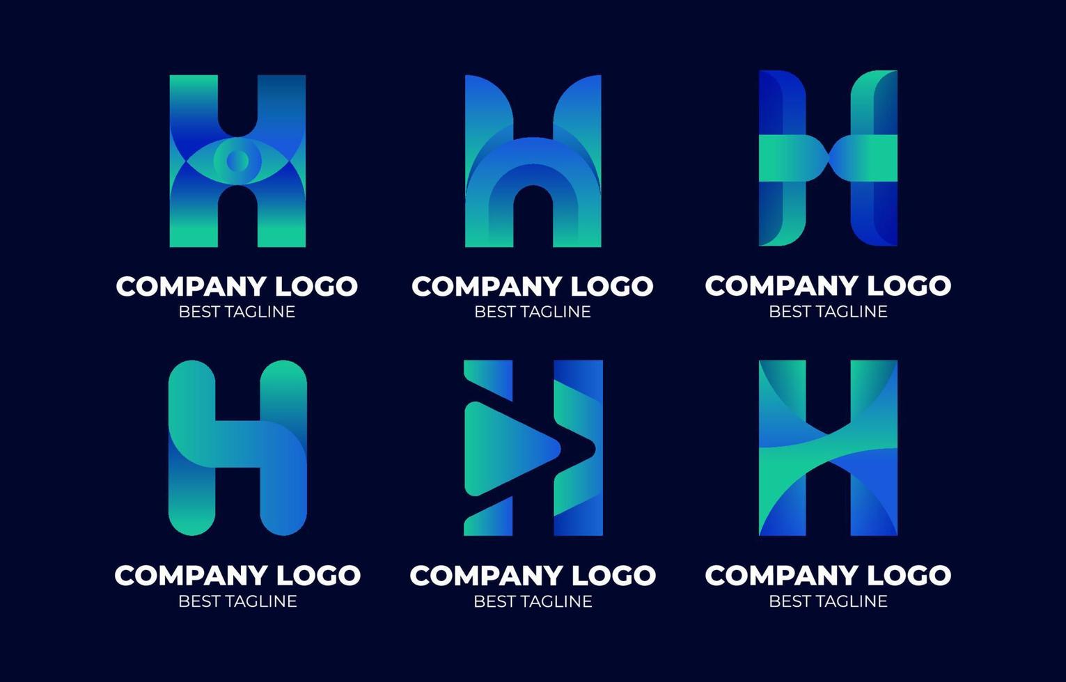 letter h logo ingesteld vector