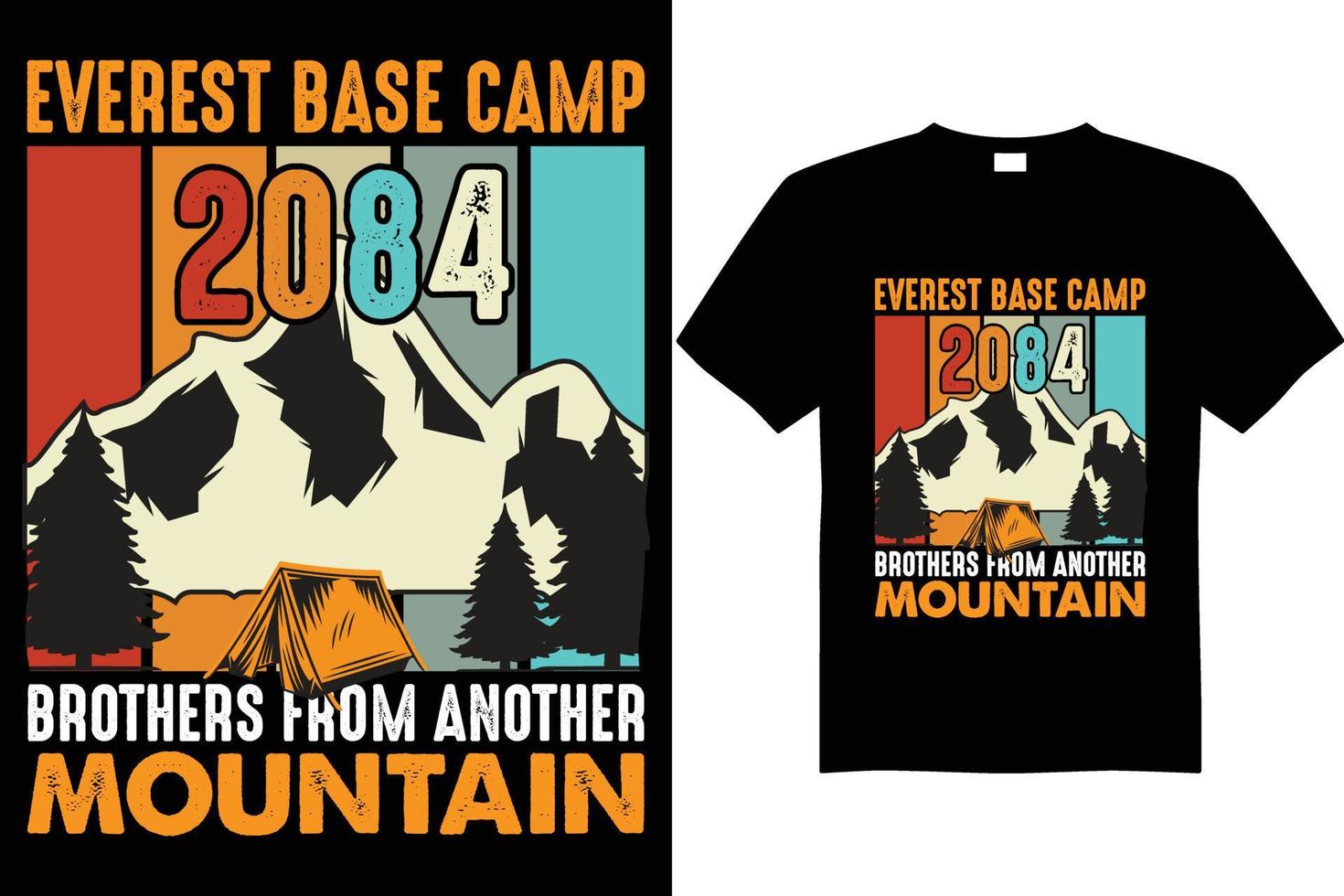 berg baseren kamp 2084 t-shirt ontwerp vector