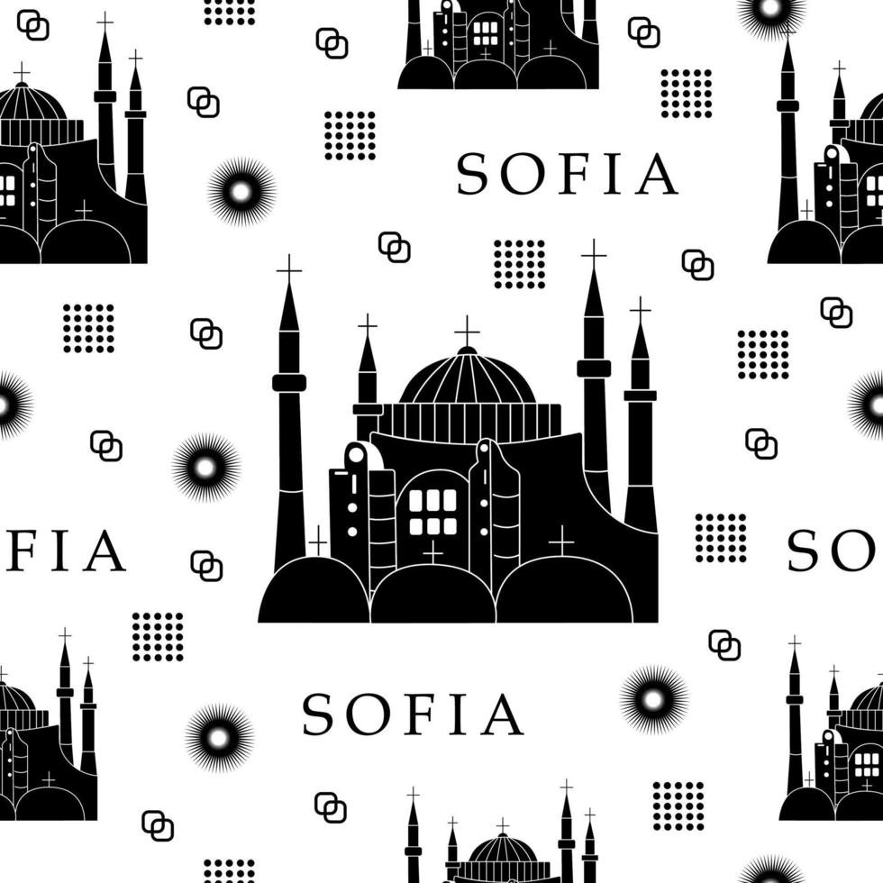 Sofia, monochroom naadloos patroon vector