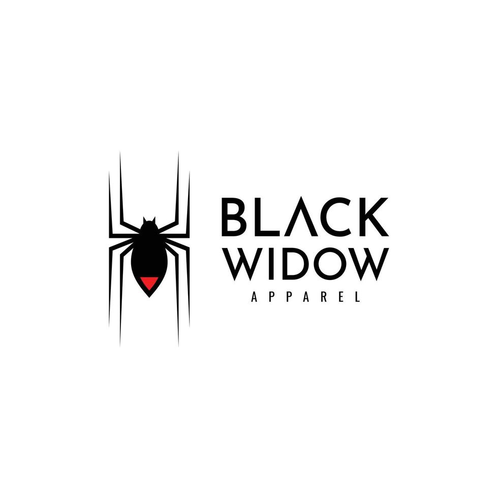 zwart weduwe spin silhouet logo ontwerp vector