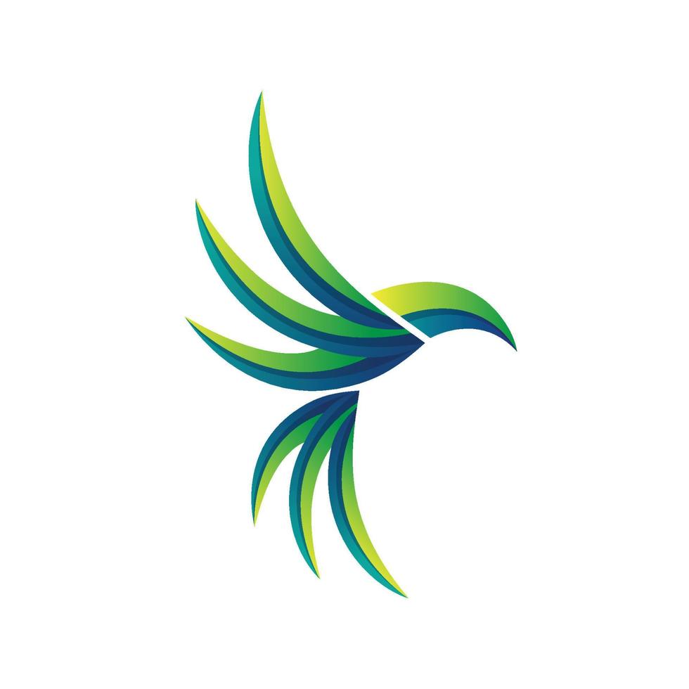 gradatie veelkleurig vliegend kolibrie logo, modern stijl, gedenkwaardig ontwerp vector