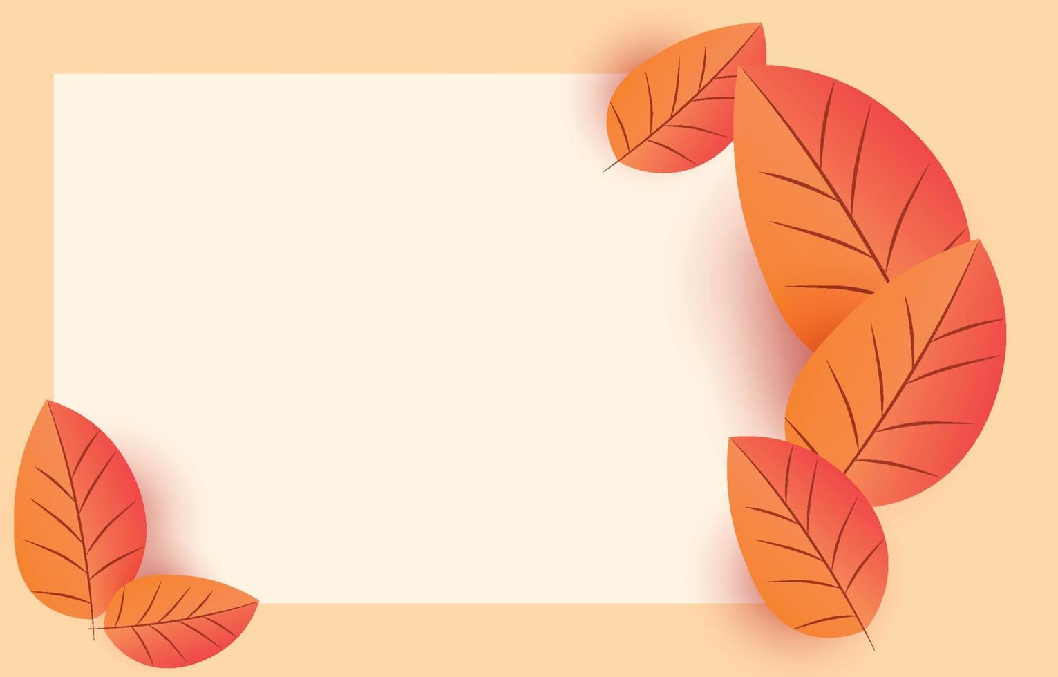 herfstachtergrond met bladeren goudgeel met vierkante kaders en vrije ruimte, herfstconcept, voor behang, ansichtkaarten, wenskaarten, webpagina's, banners, online verkoop. vector illustratie