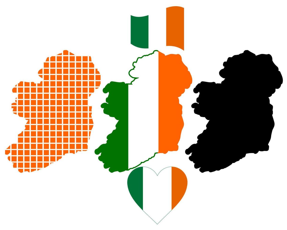 kaart van Ierland in verschillend kleuren Aan een wit achtergrond vector