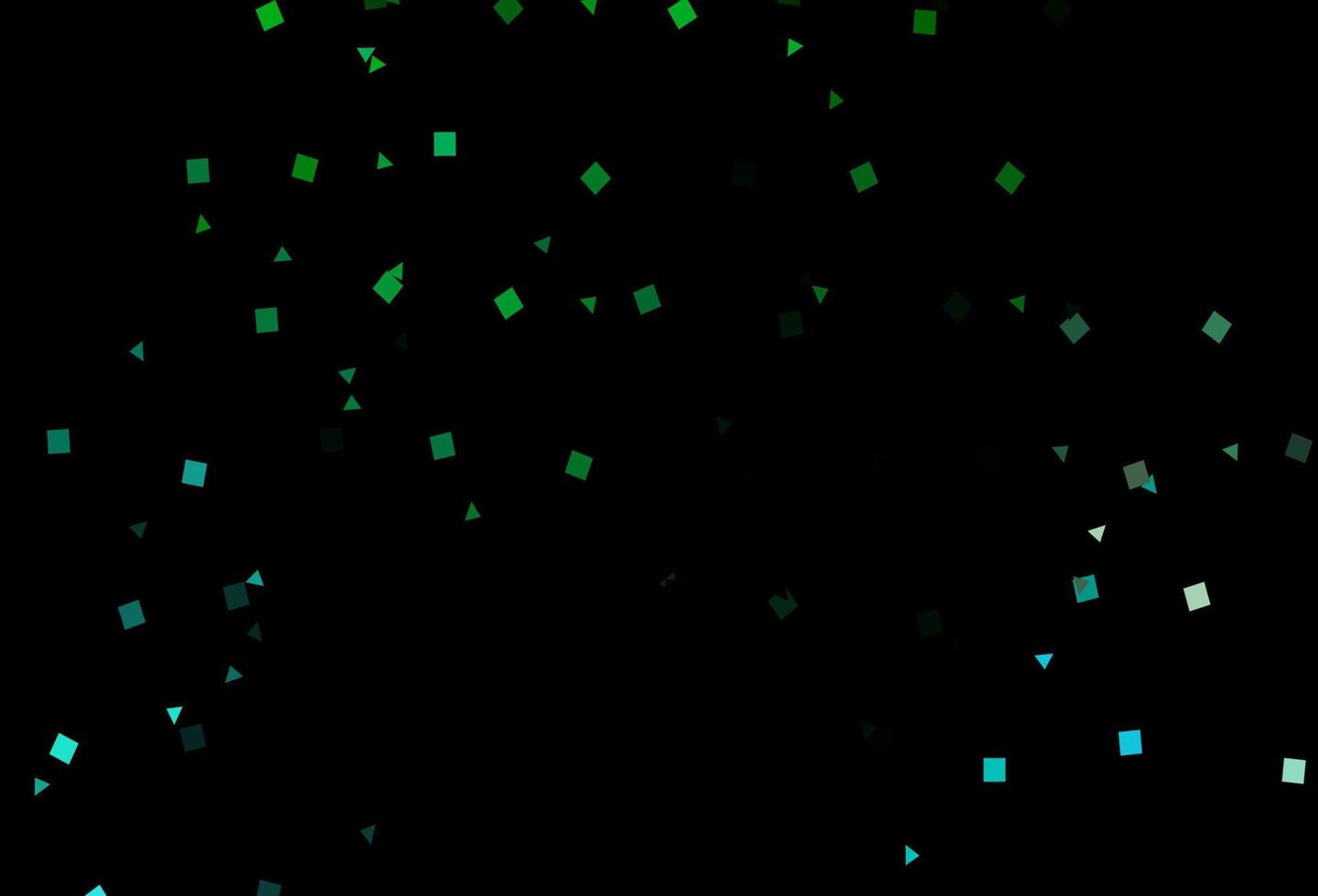 donkerblauwe, groene vectorachtergrond met driehoeken, cirkels, kubussen. vector