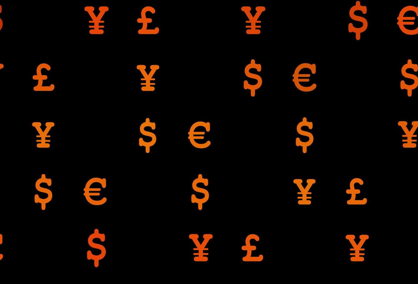 donkeroranje vectorsjabloon met eur, usd, gbp, jpy. vector