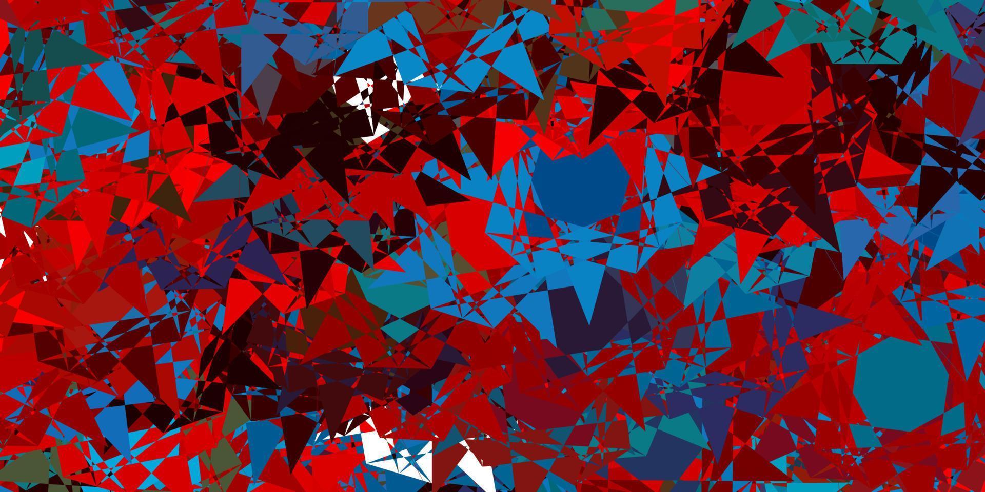 lichtblauwe, rode vectorachtergrond met driehoeken, lijnen. vector