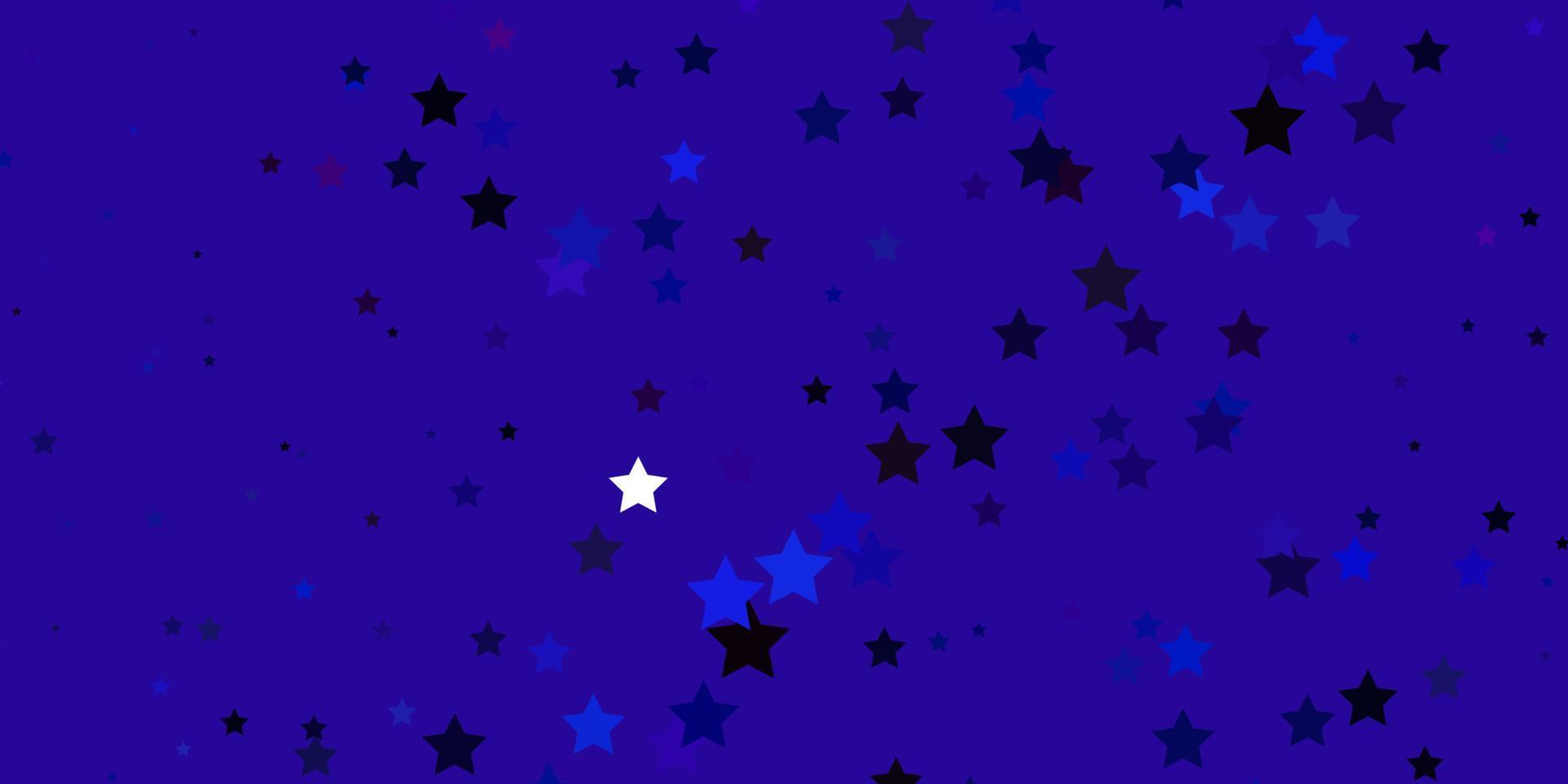 donkerroze, blauwe vectorachtergrond met kleurrijke sterren. vector