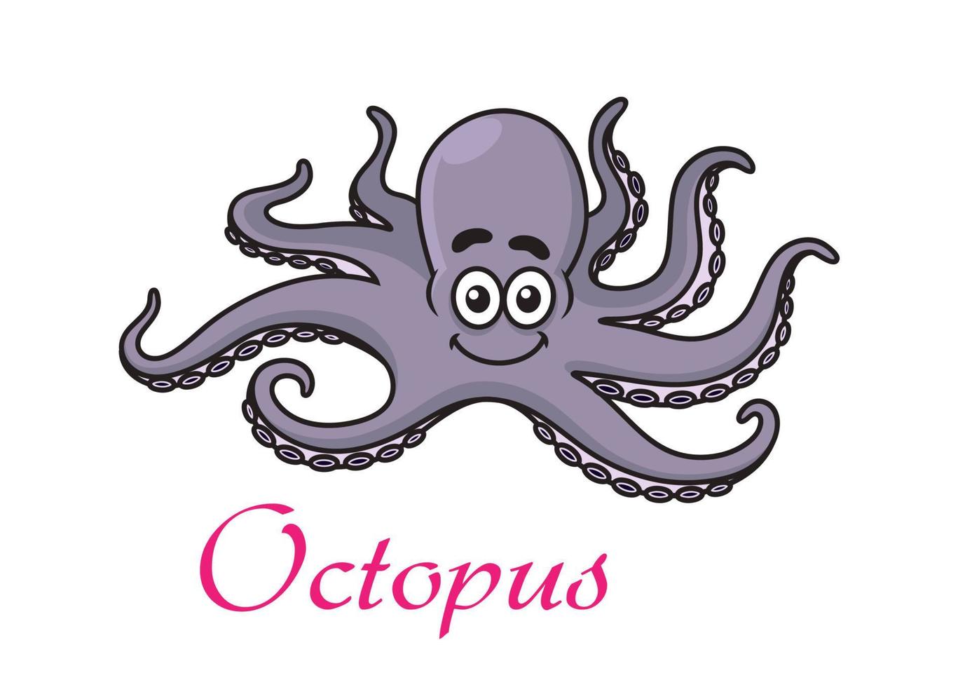 tekenfilm Octopus karakter vector