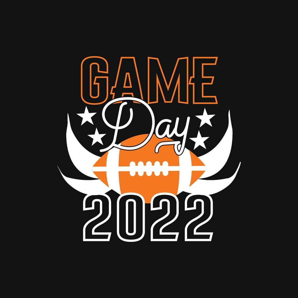 spel dag 2022. kan worden gebruikt voor Amerikaans voetbal logo reeksen, atletisch t-shirt mode ontwerp, sport typografie, sportkleding kleding, t-shirt vectoren, groet kaarten, berichten, en mokken vector