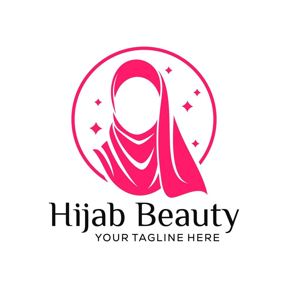 vrouwen hijab schoonheid vector logo sjabloon