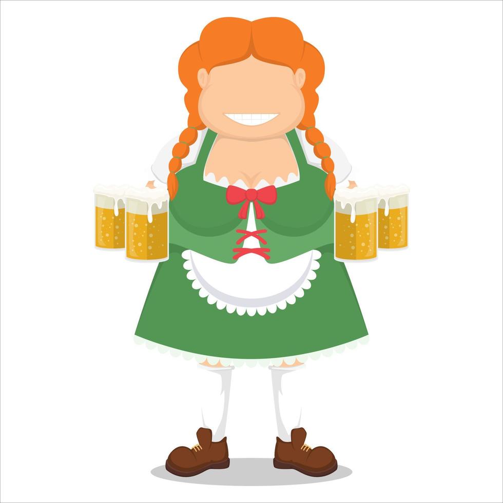 schattig meisje karakter tekenfilm van oktoberfeest vector