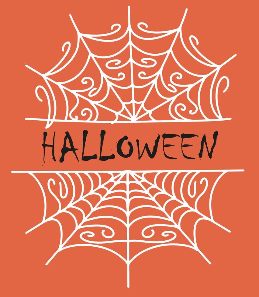 een verzameling van vreselijk spinnenwebben voor halloween ontwerp en decoratie. decoratie voor de viering van halloween. vector, gemakkelijk en vlak illustratie in tekening stijl. schattig spin web met patronen. vector