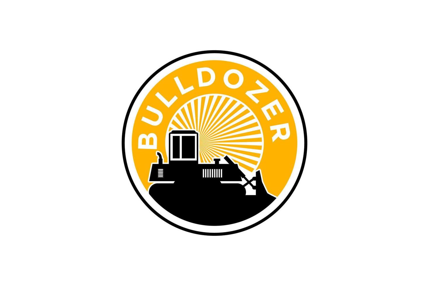 bulldozer logo sjabloon vector. zwaar materieel logo vector voor bouwbedrijf. creatieve graafmachine illustratie voor logo sjabloon.